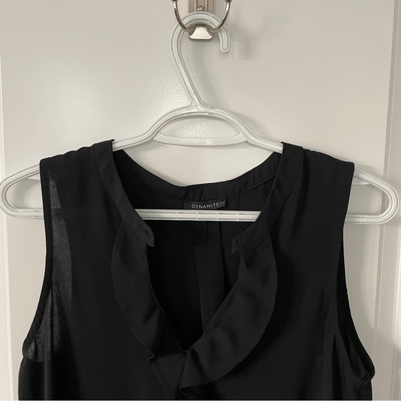 DYNAMITE - Small Black Frill Neckline Blouse - Picture 3 of 4